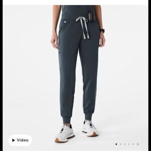 FIGS Zamora high waisted jogger scrub pants in black